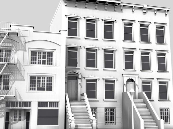city block obj - Main Street by Dave777